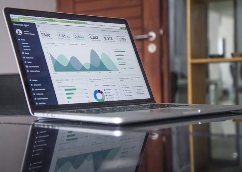 Financial growth analytics dashboard and corporate valuation metrics
